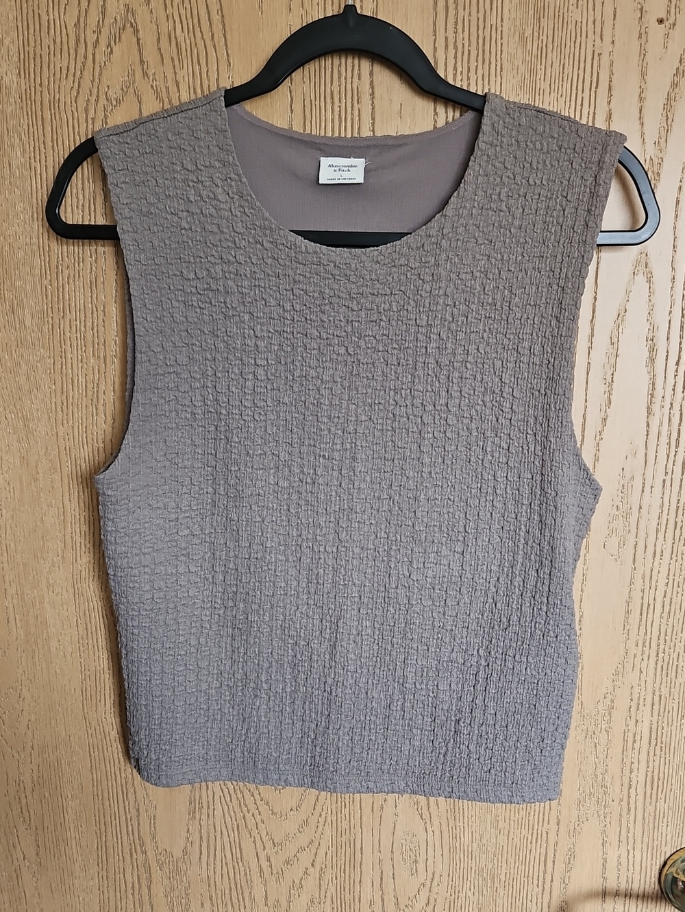 Abercrombie & Fitch Taupe Textured Sleeveless Tank